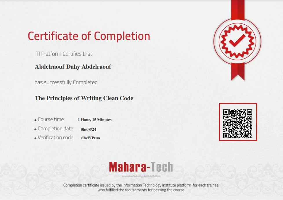 Clean Code Certificate